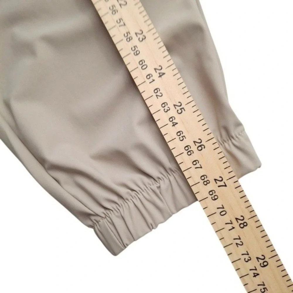 Fashion Womens‎ Joggers Active Pants Medium Beige Zip Pockets Stretch Unbranded